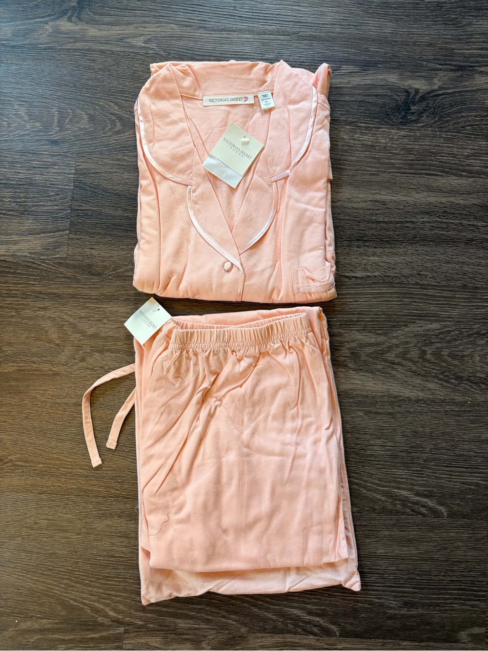 Vintage 1999 Victoria’s Secret Pajama Set Peach Pink DEADSTOCK XL 100% Cotton